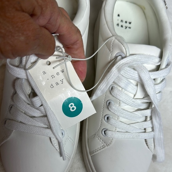 A New Day White  Sneakers with Rhinestones - Picture 9 of 12